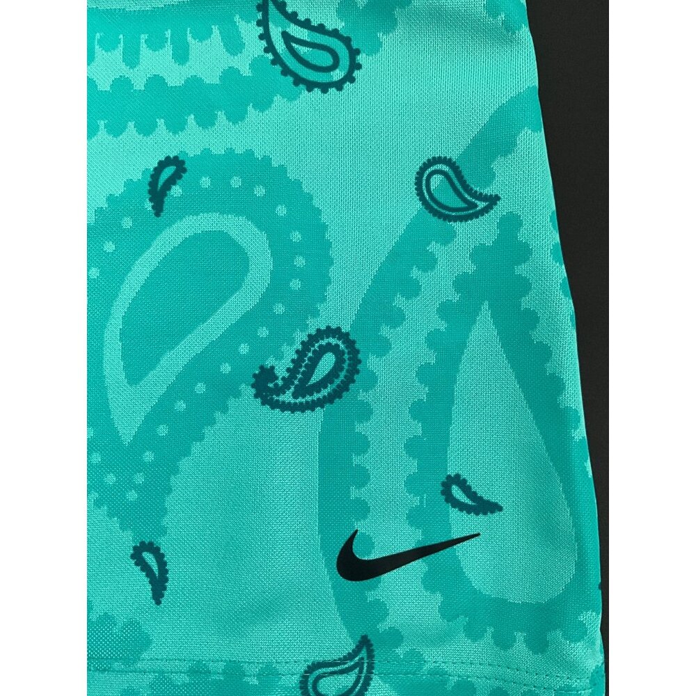 Nike Womens XS Teal Paisley Dri-Fit Polo Shirt 100% Polyester - Picture 7 of 12